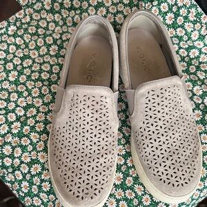 Vionic Taupe Perforated Slip-On Sneakers